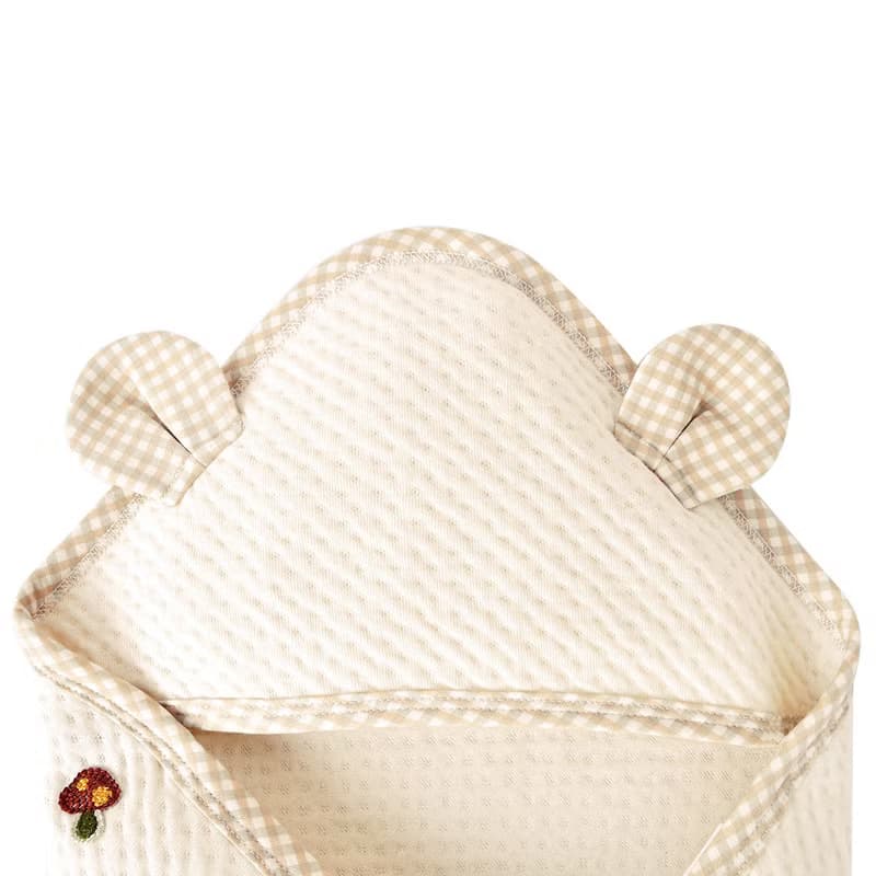 【SISSO有機棉】菇菇熊二重織空氣棉包巾