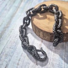 【比法一生】鋼手鍊—鍛紋鎖鏈  抗過敏 可洗澡 無須保養