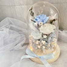 療癒的藍玫瑰 浪漫永生玫瑰玻璃花燈 情人節 生日 七夕
