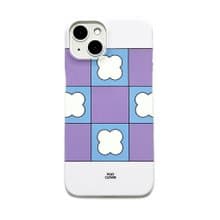 clover check hard phone case (purple)