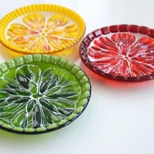 Small decorative fused glass plates for sweets - Dessert handmade plates