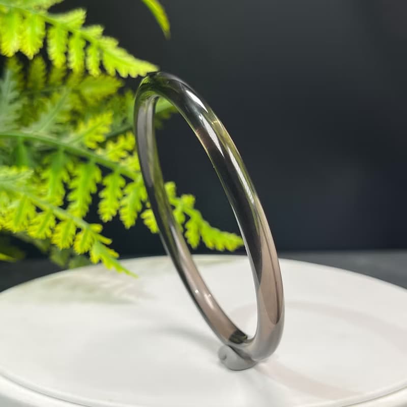 高品質 玻璃體茶晶手鐲 63MM 冰透仙女條煙晶手環 專注淨化氣場