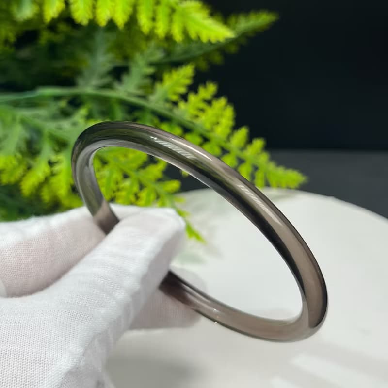 高品質 玻璃體茶晶手鐲 63MM 冰透仙女條煙晶手環 專注淨化氣場