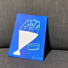 魚花束 孔版印刷卡片