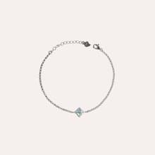 安珠 托帕石 藍色 圓形 3mm 手鍊 和諧系列 Blossom B 寶石銀飾