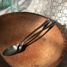 百年古董1915美國製Fairfield鍍銀長湯匙/攪拌匙 2件組