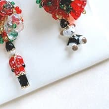 原創 進口米珠/手工串珠耳環/英倫耳環