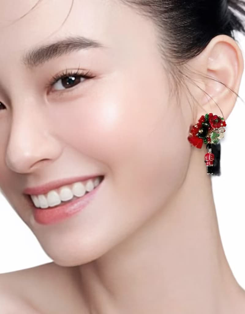 原創 進口米珠/手工串珠耳環/英倫耳環