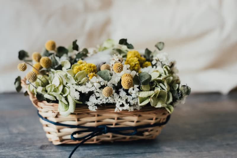 Fleurir朵朵時光.春日乾燥花籐籃.畢業花禮.情人節不凋花乾燥花禮