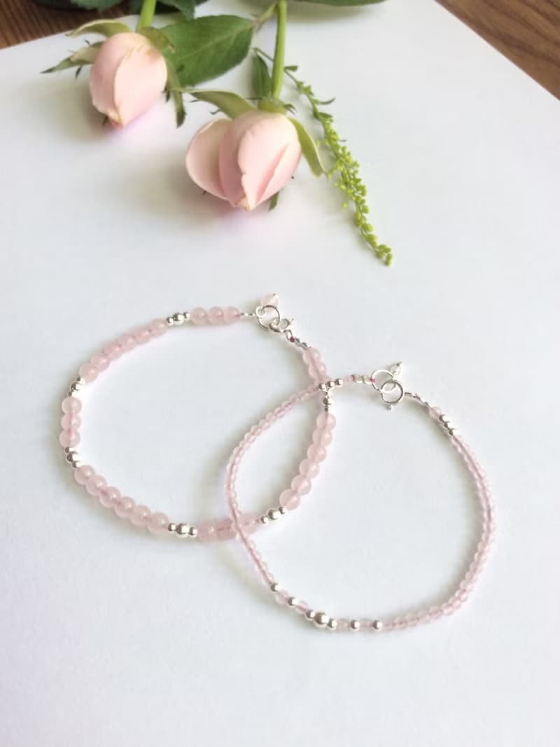 Ops Rose Quartz bracelet -粉晶/細鍊/手鍊/夢幻/招桃花/細緻/粉