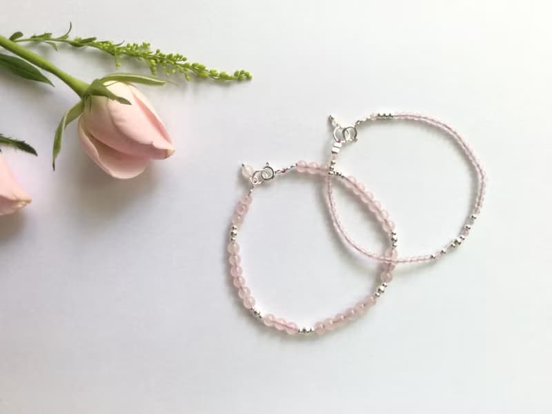 Ops Rose Quartz bracelet -粉晶/細鍊/手鍊/夢幻/招桃花/細緻/粉