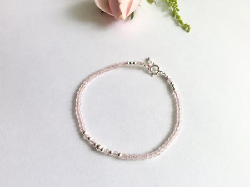 Ops Rose Quartz bracelet -粉晶/細鍊/手鍊/夢幻/招桃花/細緻/粉