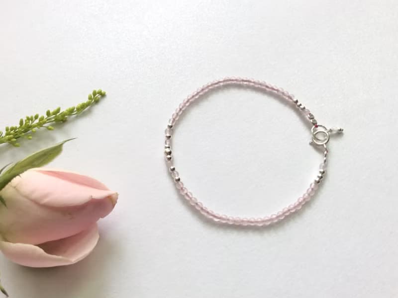 Ops Rose Quartz bracelet -粉晶/細鍊/手鍊/夢幻/招桃花/細緻/粉