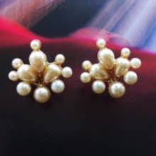 Vintage Jewelry 西洋古董飾品 優雅仿珠 栓式耳環