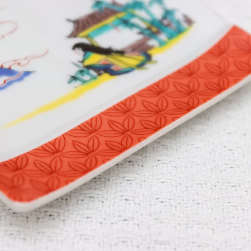 【九谷燒】青郊窯神話故事方盤-輝夜姬