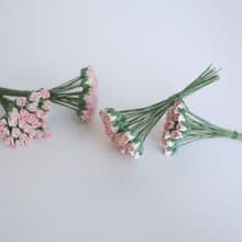 Paper flower, 100 pieces, size 0.5 x 0.8 cm., budding roses, pink brush color.