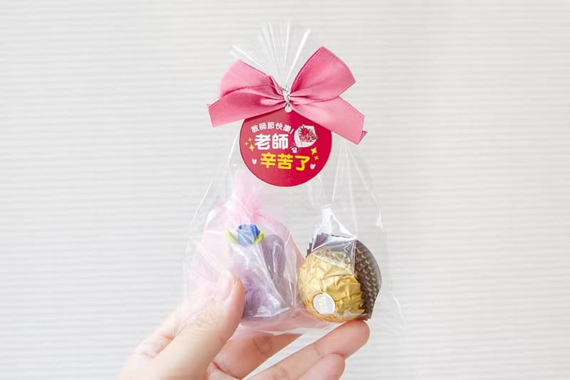 教師節禮物 贈品 泰迪熊香皂+金莎巧克力小禮物包 (滿百份免費印)