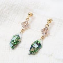 OUD原創.手工飾品.輕奢華麗.水鑽寶石風格.美國14K包金耳環/耳夾