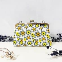 立體刺繡黃花 口金包 手拿包 側背包 肩背包 隨身包 化妝包