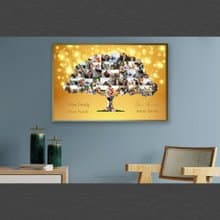 46 Family Tree Photo collage Editable Canva Template, Anniversary Gift,