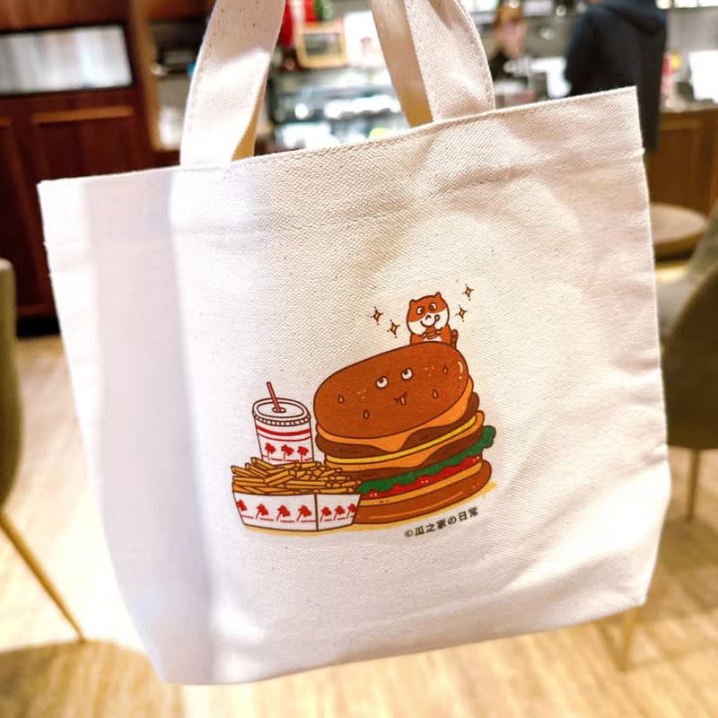 加州漢堡寶の日常  貓咪帆布袋 (午餐袋) 手工印製