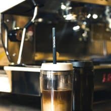 Coffee Jazz 350ml 雙層咖啡隨行杯 吸管杯環保杯 隔熱安全