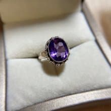 天然紫水晶 戒指 尼泊爾 手工製 925純銀