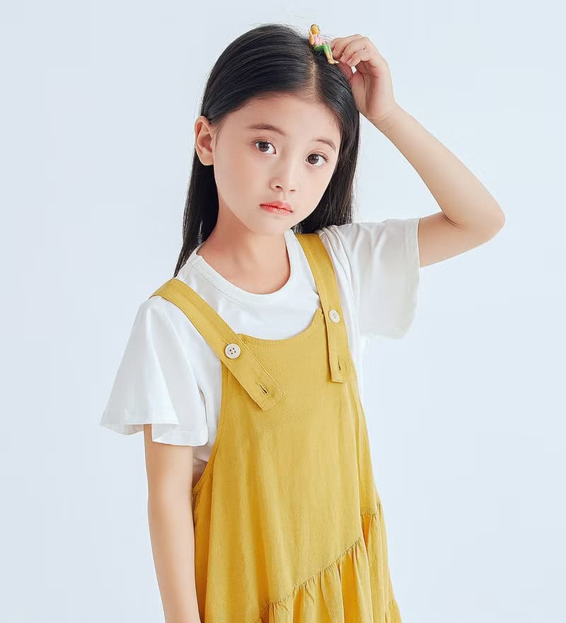 【出清優惠】甜美印花棉T  白/黃