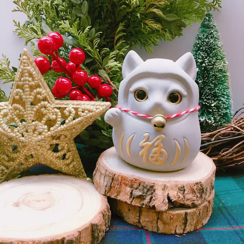 【快速出貨】達摩招財貓 泥有錢 水泥 擴香石 交換禮物