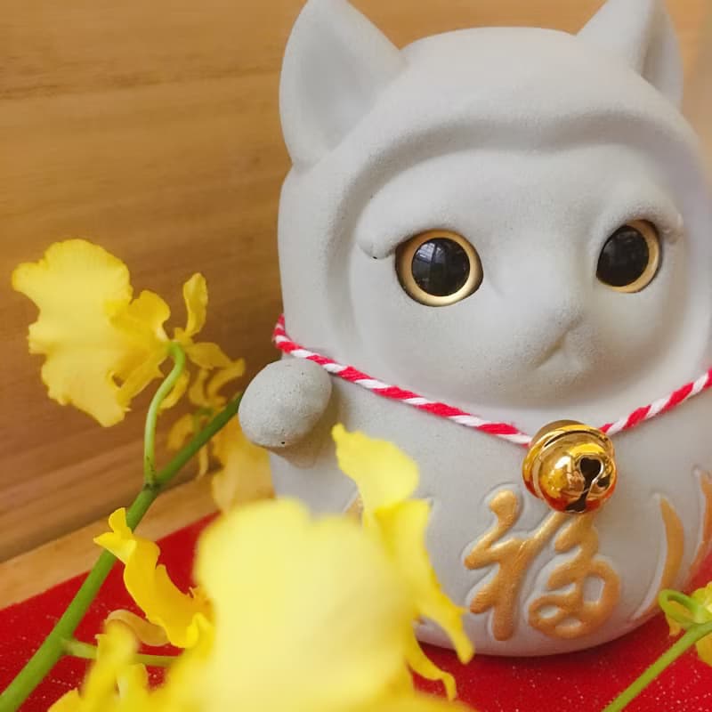 【快速出貨】達摩招財貓 泥有錢 水泥 擴香石 交換禮物