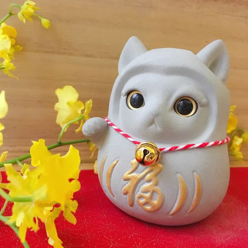 【快速出貨】達摩招財貓 泥有錢 水泥 擴香石 交換禮物