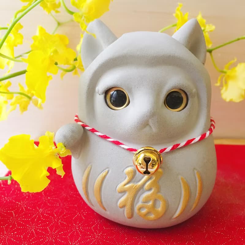 【快速出貨】達摩招財貓 泥有錢 水泥 擴香石 交換禮物