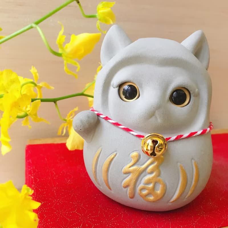 【快速出貨】達摩招財貓 泥有錢 水泥 擴香石 交換禮物