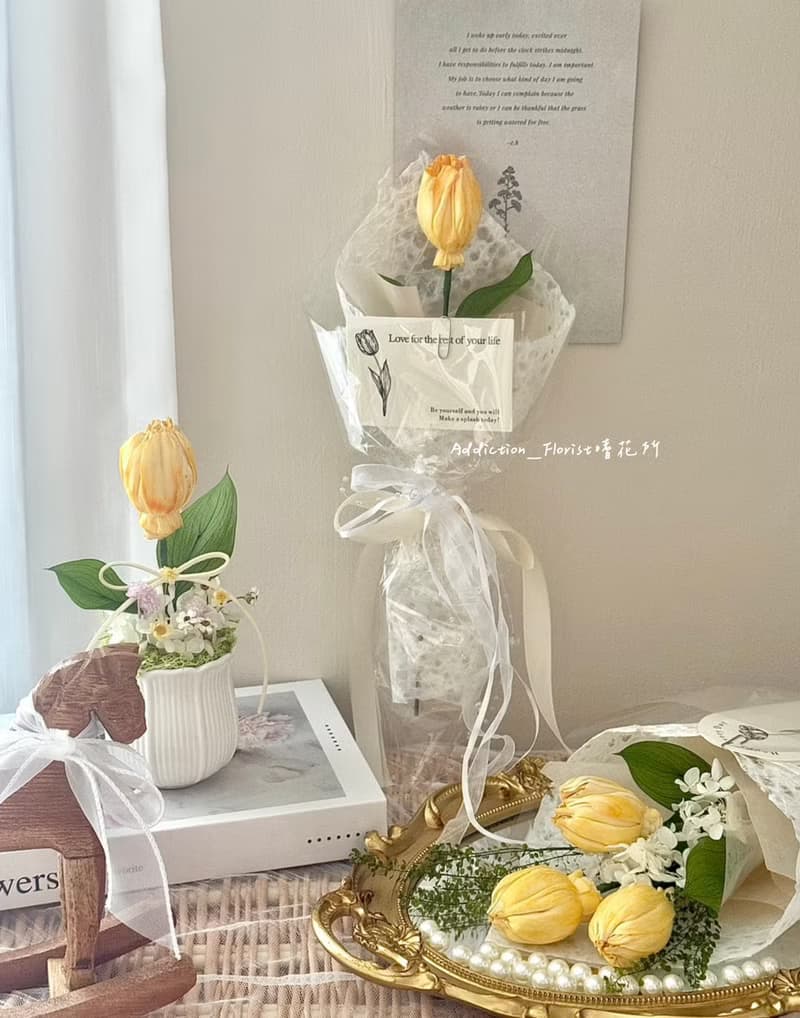 嗜花所 鬱金香乾燥花束 情人節花束 乾燥花束 擴香花束