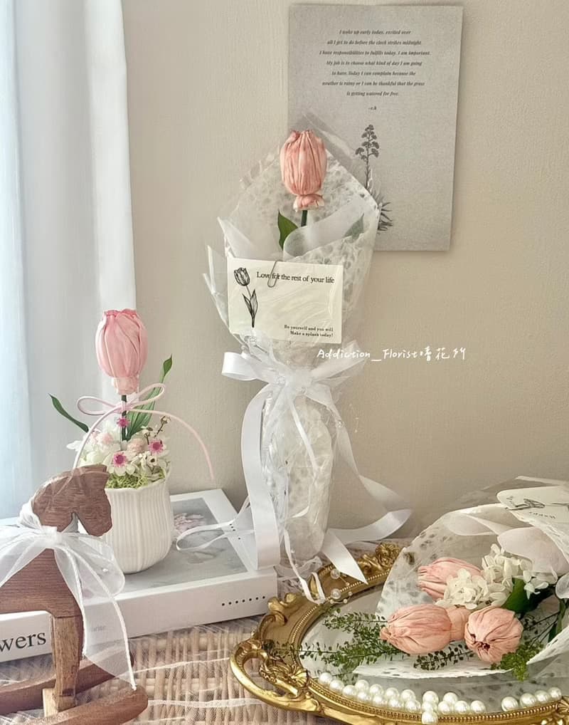 嗜花所 鬱金香乾燥花束 情人節花束 乾燥花束 擴香花束
