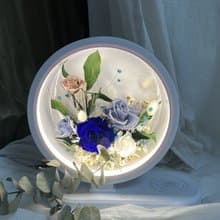 永生花多功能夜燈-靛藍 無線充電 藍芽音響 床頭擺飾 交換禮物