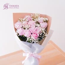 甜美粉玫瑰花束