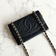 絕版古董包 Chanel黑色魚子醬中古包 斜背包 單肩包 側背包 二手