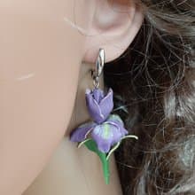耳環 Iris leather earrings for her Leather women's jewelry