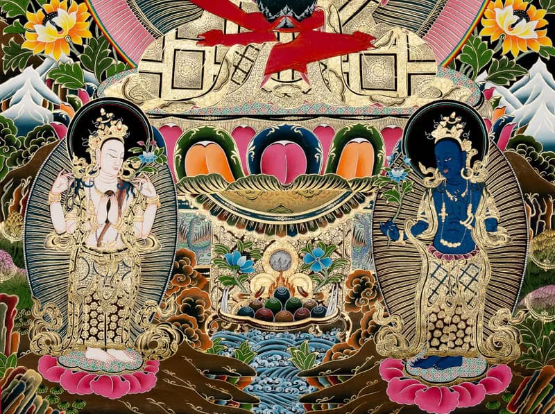 阿彌陀佛  原創手繪紅佛 | 冥想藝術畫 | 西藏唐卡