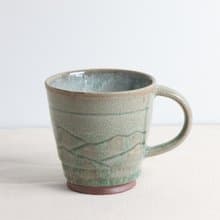 山脈綠灰馬克杯