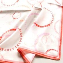 Yves Saint Laurent Vintage Handkerchief Logo Circle 19.5 x 19.5 inches