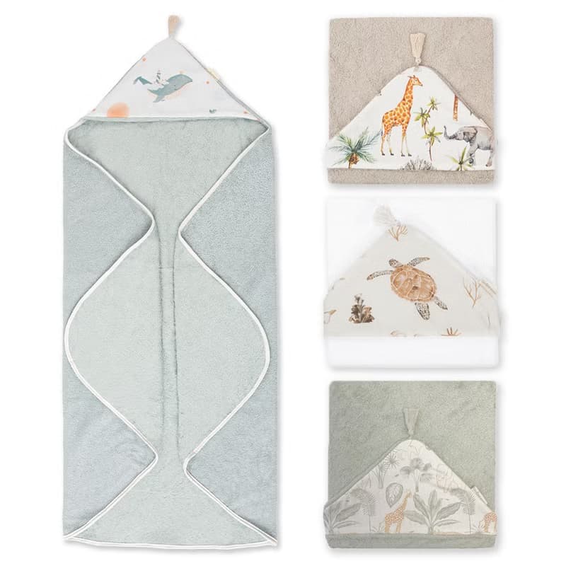 【Bimbidreams】竹纖維流蘇連帽浴巾禮盒 100x100cm /新生兒禮盒