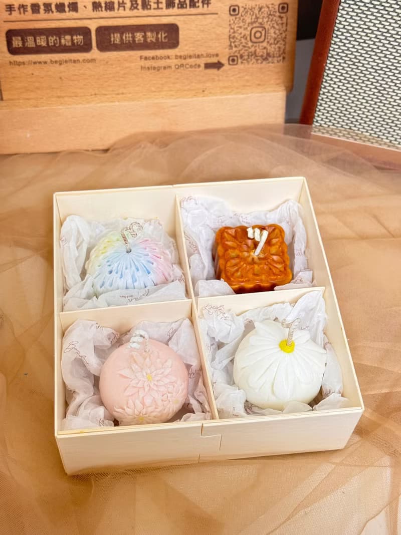 送禮首選  - 手作蠟燭 - 中秋節限定日式和菓子香氛蠟燭禮盒四入
