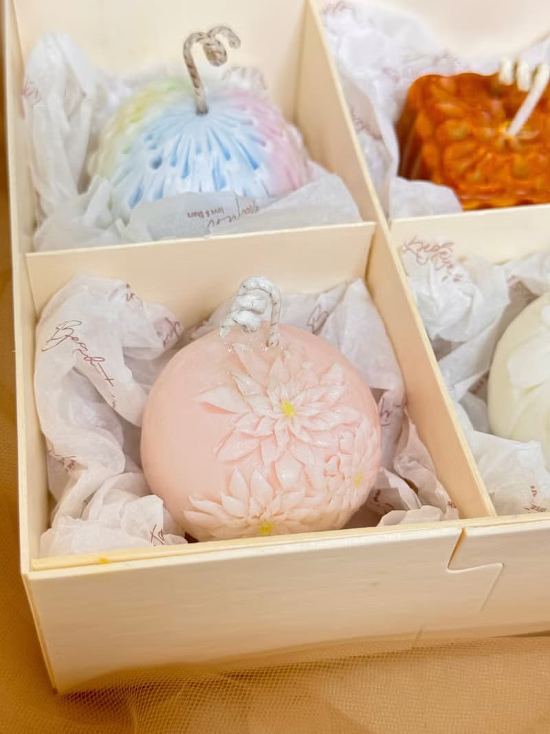 送禮首選  - 手作蠟燭 - 中秋節限定日式和菓子香氛蠟燭禮盒四入