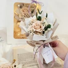 永生玫瑰花束禮盒 奶茶色 快速出貨 現貨