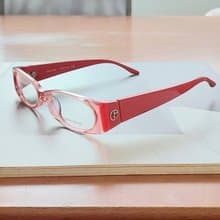 義大利手工製 Giorgio Armani 鑲崁logo 莓果色寬版膠框 古董眼鏡