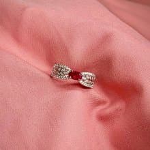 0.50ct Oval Ruby 戒指/ 925純銀鍍18K白金/ 合成紅寶/ 方晶鋯石