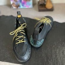 Japan Made 桐生織 ブラック×ゴールド　ハイカットスニーカー