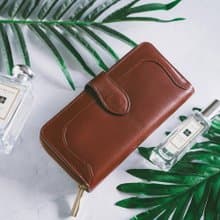 【禮盒】真皮文藝長夾 B19-636 紅棕